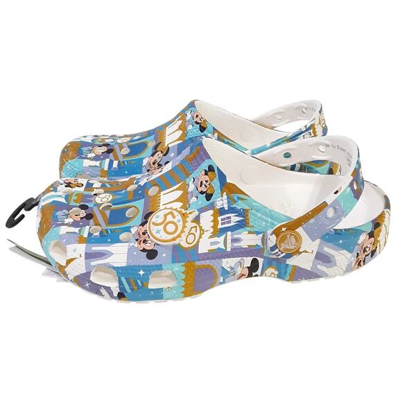 Disney Parks WDW 50th Celebration Mickey Mouse Crocs Clogs Womens 7 Blue NWT - Picture 2 of 7